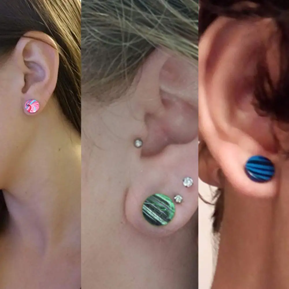 1 пара поддельные пробки 16 г серьги гвоздики из нержавеющей стали для мужчин и