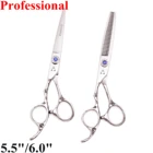 Профессиональные Парикмахерские ножницы с левой рукой, 5,5 6,0 440C японские парикмахерские ножницы, филировочные ножницы 8002 #