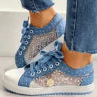 Летние сетчатые кроссовки для девочек-студентов, Женская милая синяя обувь, элегантные женские вулканические кроссовки, женская обувь для прогулок, женские эспадрильи