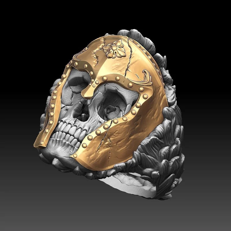 

MENGYI Men's Punk Gothic Skull Unique Jewelry Two Color Retro General Motorcyclist Cool 9 2 5 Ring Party Best Accessories Bague