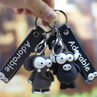 cute cartoon elephant calf bag wristlet keychain accessories silicone doll car key chain ring wallet pendant llaveros ys147