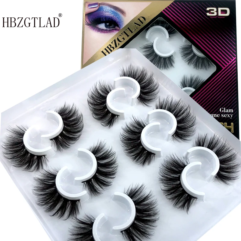 HBZGTLAD 6 пар 3D норковые ресницы натуральные накладные драматический объем