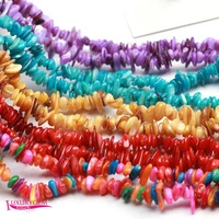 natural multicolor shell stone loose beads high quality 8 12mm smooth chip irregular shape diy jewelry accessories 38cm wk325