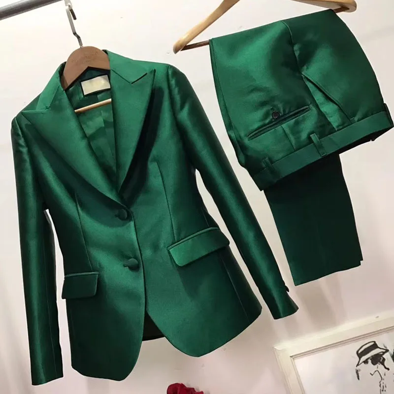 Элегантный женский костюм 2019 брючный повседневный Блейзер и брюки Женский 5XL 6XL