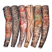 1pc arm sleeves unisex street 3d tattoo arm cover uv protection outdoor golf sports riding running arm protect cycling equipment