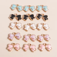 10pcs 1016mm cute enamel bowknot charms for jewelry making kawaii bowtie charms earring necklace pendant diy making accessories