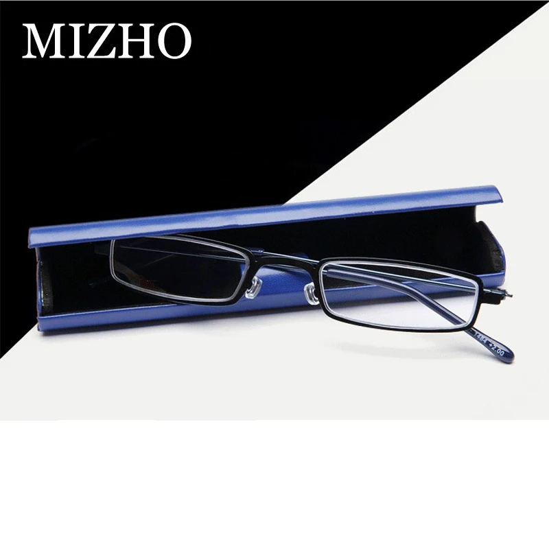 Металлические прямоугольные узкие очки MIZHO для чтения мужчин и женщин