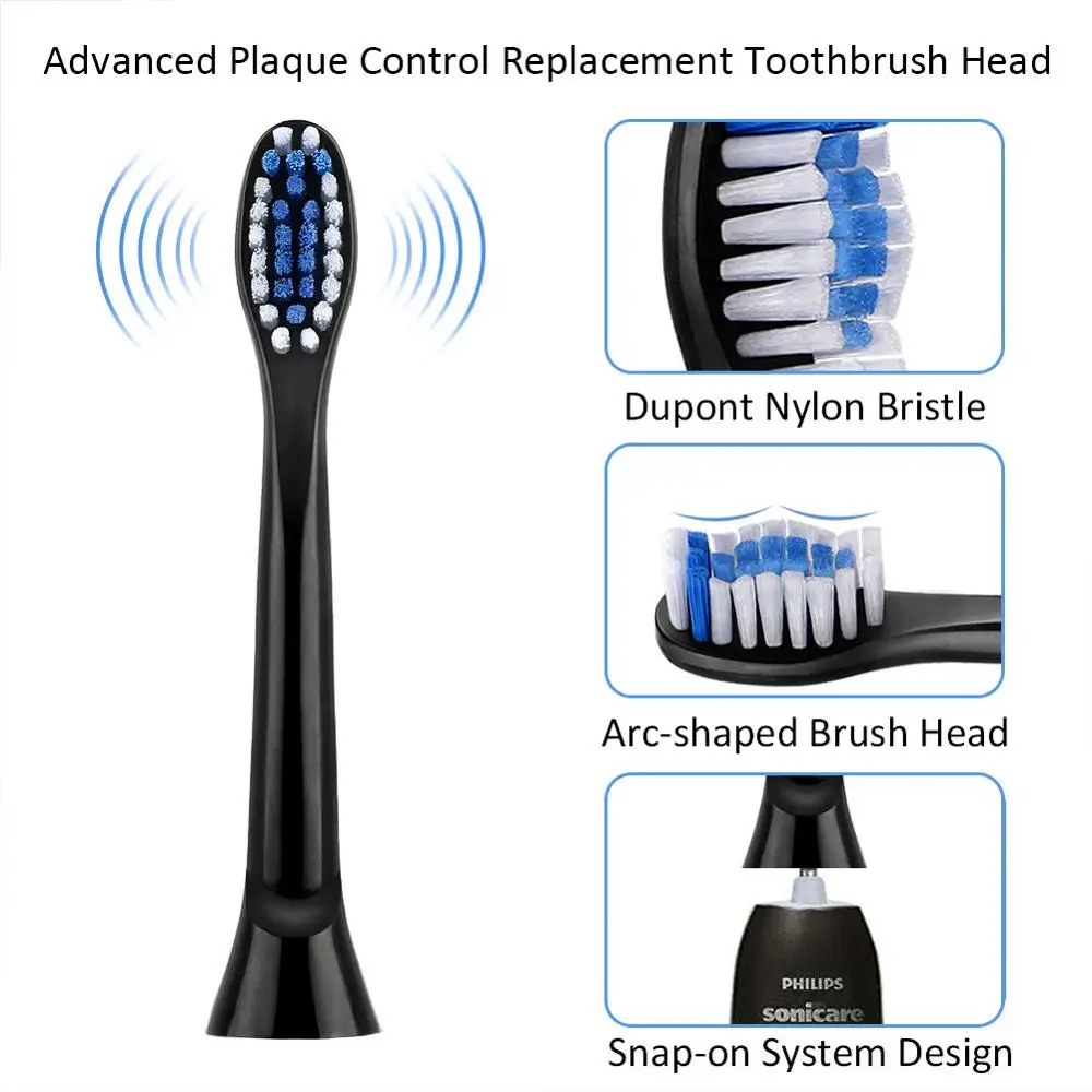 6 шт. черные сменные головки кистей для Phillips Sonicare совместимы с DiamondClean Smart/ProtectiveClean