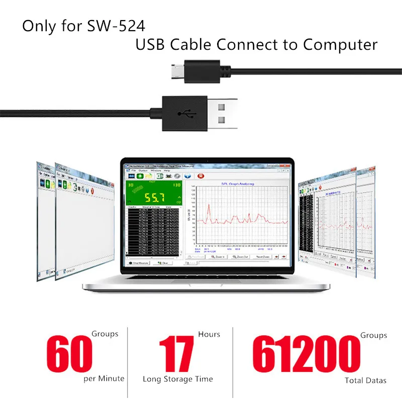 Портативный USB-измеритель уровня шума SNDWAY портативный децибел 30 ~ 130 дБ |