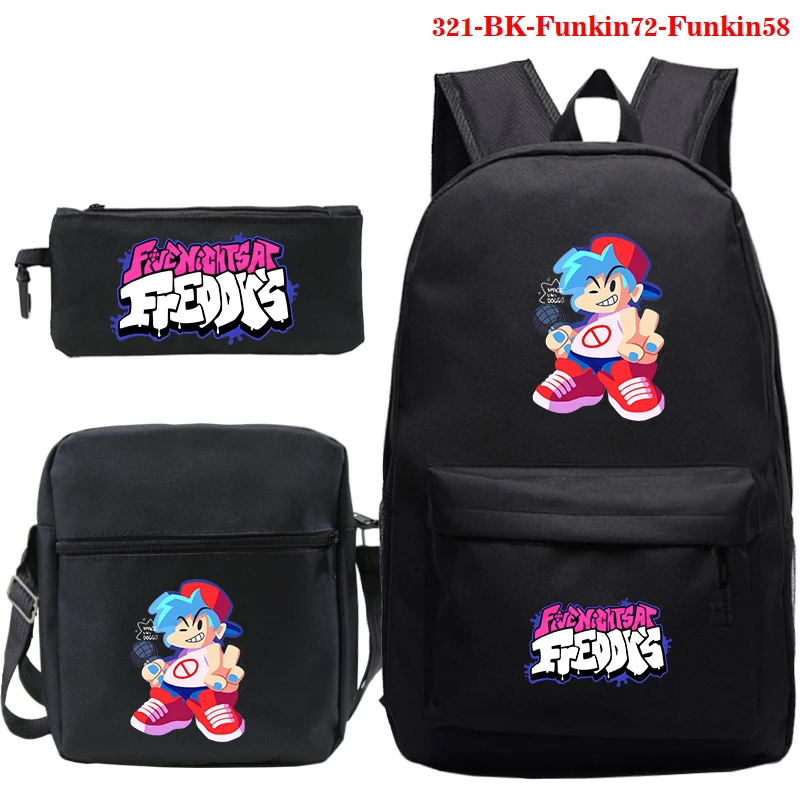

Холщовый Рюкзак Funkin с принтом «пятница ночь», комплект из 3 предметов, сумка для книг и игр, школьный портфель для мальчиков и девочек, сумки ...