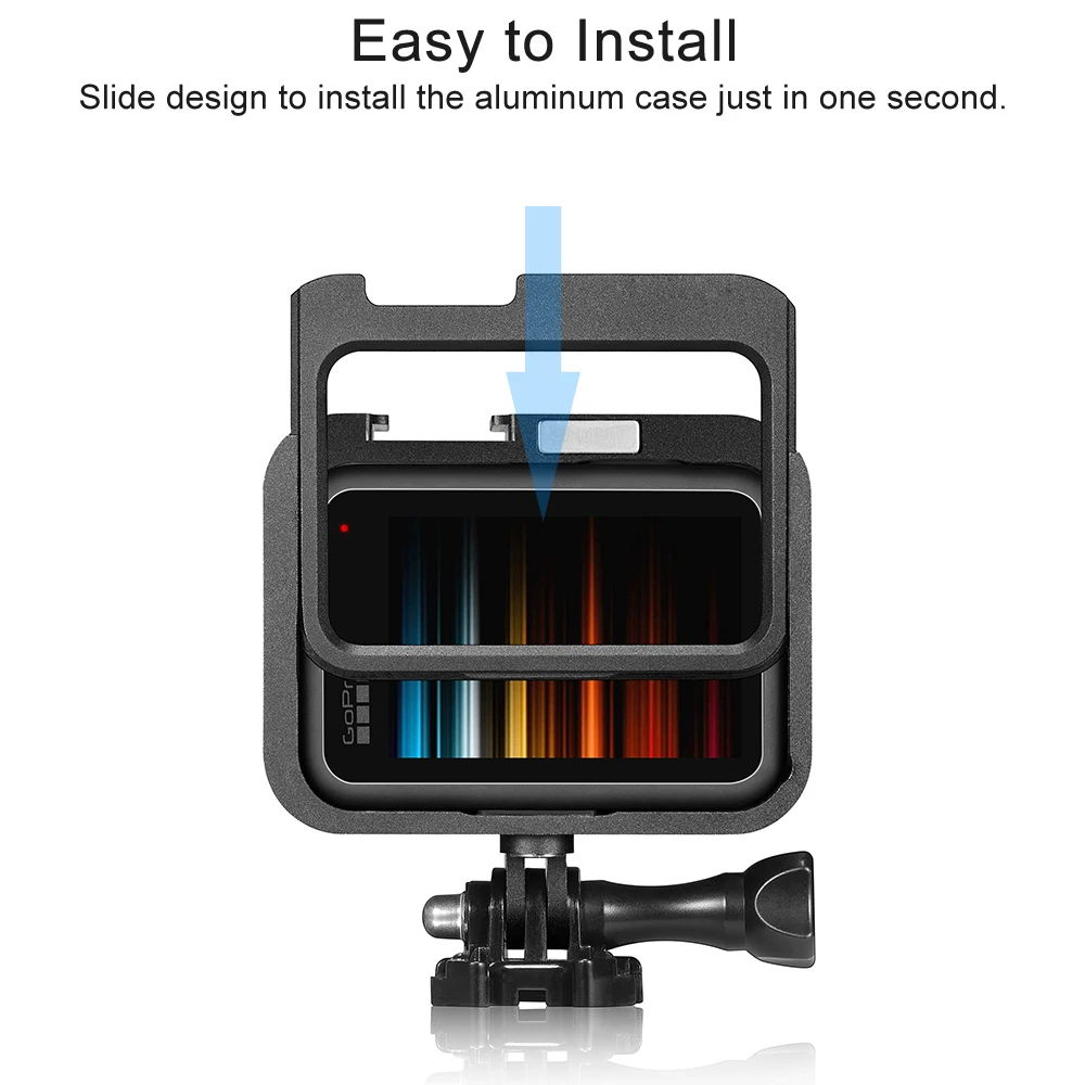 Алюминиевый чехол для GoPro Hero 10 9 Черный Защитный металлический брелка крепление