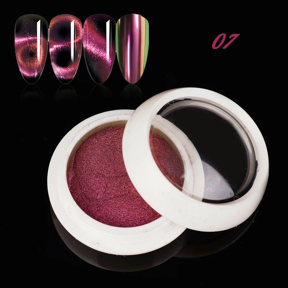 1 коробка 9D 0 2 г порошок для ногтей кошачий глаз блеск Красочный Магнит зеркальный
