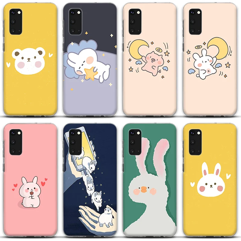 

Недорогой чехол кроликов для Samsung Galaxy S8 S9 S10 S20 S21 Plus Note 20 Ultra 10 9 8 A51 A50 A71 A70 A520, чехол