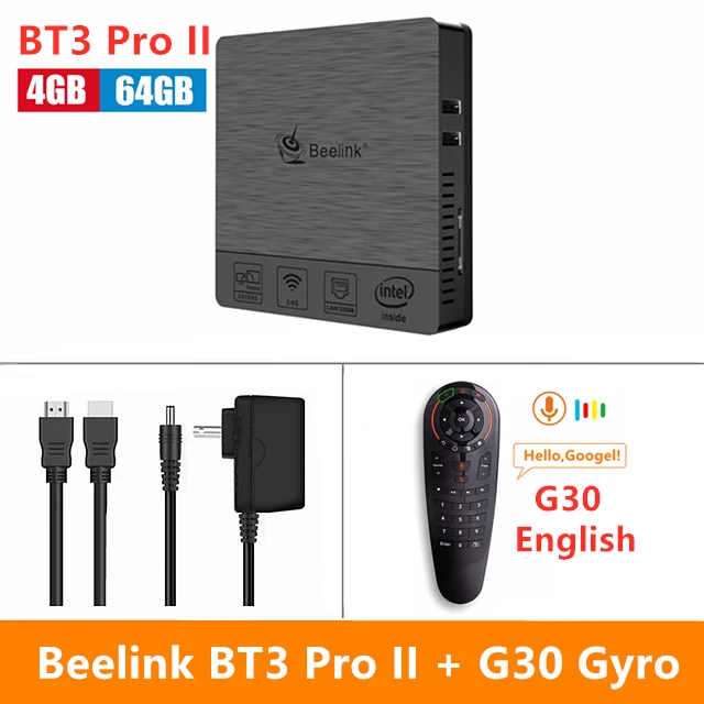 4G 64G G30 Gyro Мини-ПК Beelink BT3 Pro II 4 Гб ОЗУ 64 Гб ПЗУ Intel Atom X5-Z8350 BT3 Pro ТВ-приставка Win 10 2,4G/5G wifi 1000M BT4.0 USB3.0 - Цвет: 4G 64G G30 Gyro