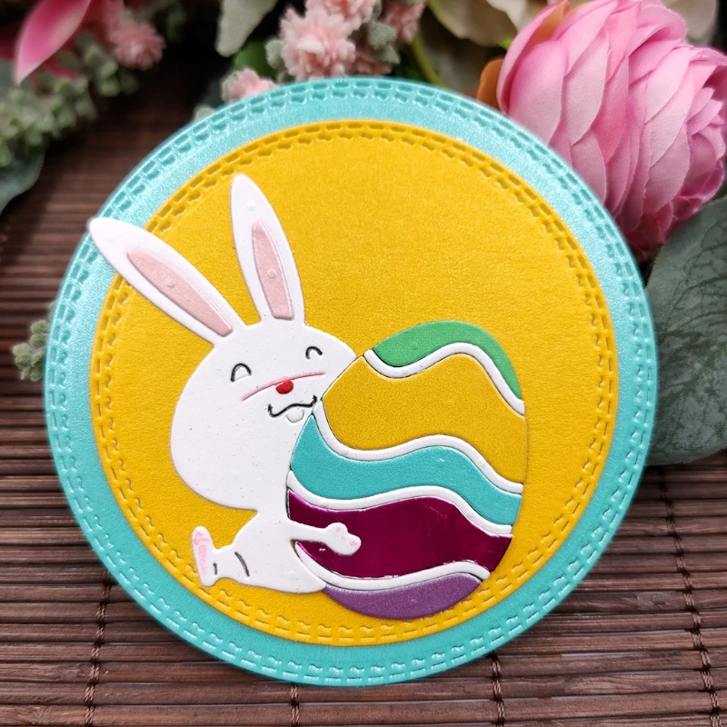 

Easter Rabbit Bunny Eggs Metal Cutting Dies Stencil Scrapbooking DIY Album Stamp