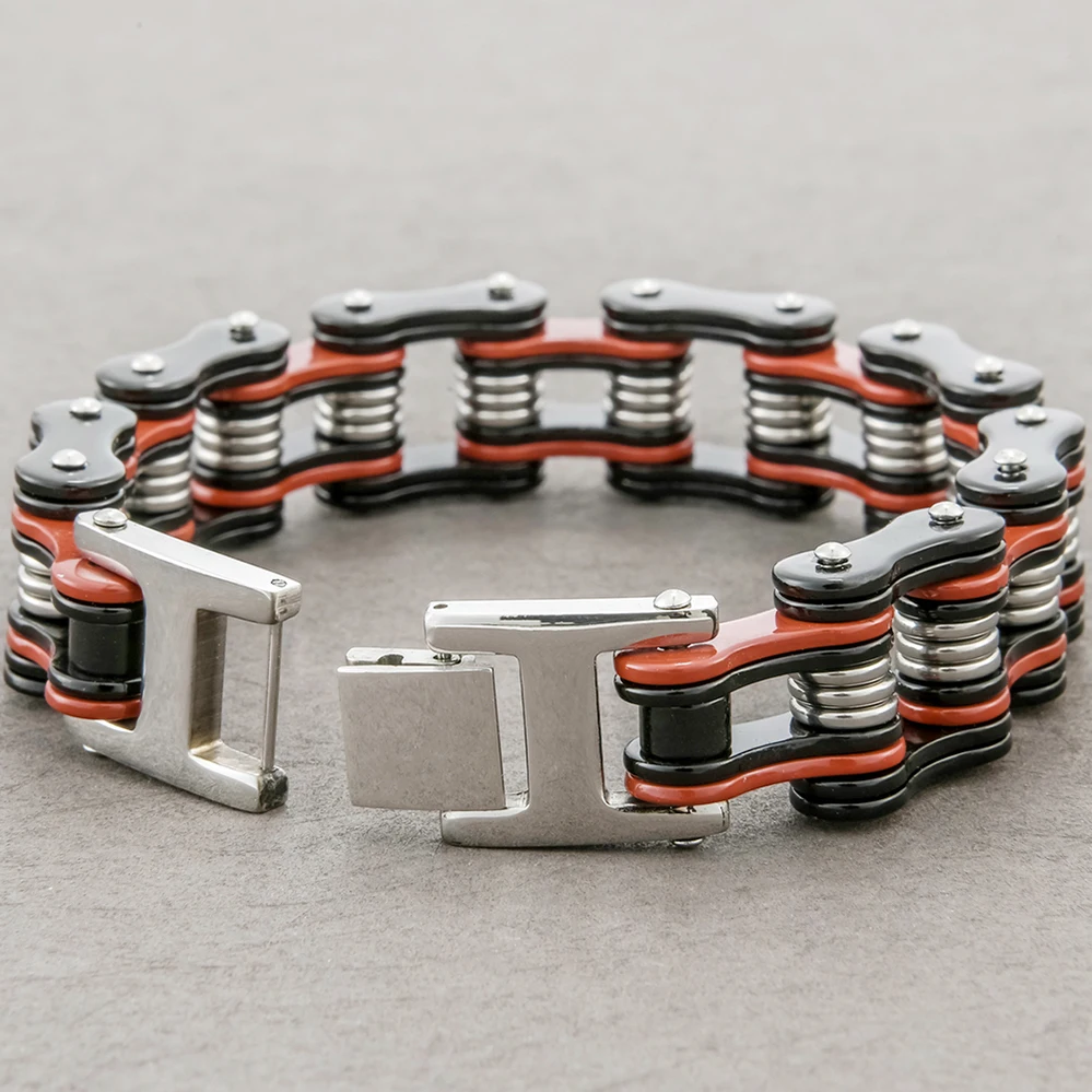 Браслет мужской из нержавеющей стали ширина 19 мм звеньевая цепь для мотоцикла