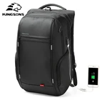 Рюкзак Kingsons мужской для ноутбука 15 ''17'', многослойный вместительный ранец с USB-подзарядкой, дорожные сумки с защитой от краж, школьный ранец