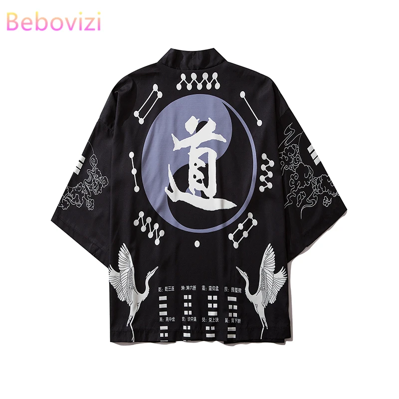 Халат кимоно в японском стиле Харадзюку для мужчин и женщин хаори Оби азиатская