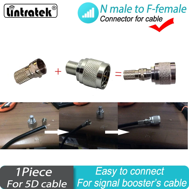 Переходник N Male/F Female NJ-FK 5D для подключения кабеля усилителя сигнала 2g, 3g, 4g #50