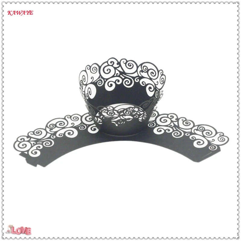 100Pcs/форма для кекса кружевная Лазерная резка кексов вкладыш выпечки чашки полые