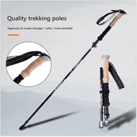 4 section outdoor folding trekking hiking trekking pole camping portable nordic telescopic elderly walking stick
