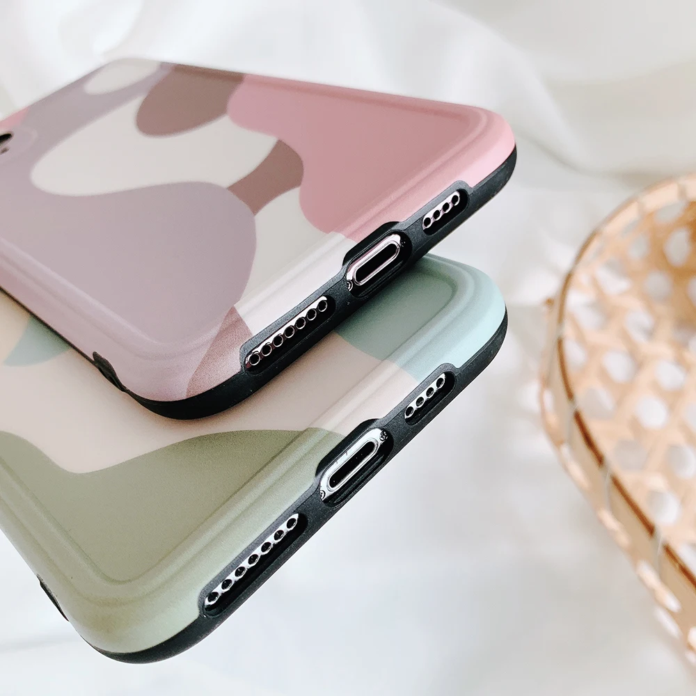 Защитный художественный цветной чехол LOVECOM для камеры iPhone 11 Pro Max XR XS 7 8 Plus X мягкий