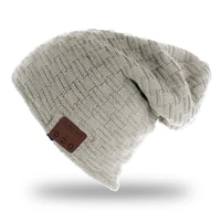 usb charging cordless winter warm knitted comfortable soft fashion outdoor solid cap