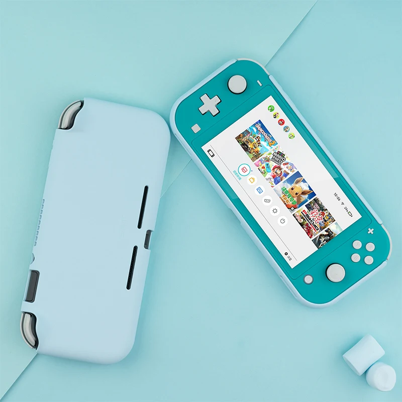 Чехол из жидкого силикона для Nintendo Switch Lite цветной розовый чехол NS Mini Shell Box