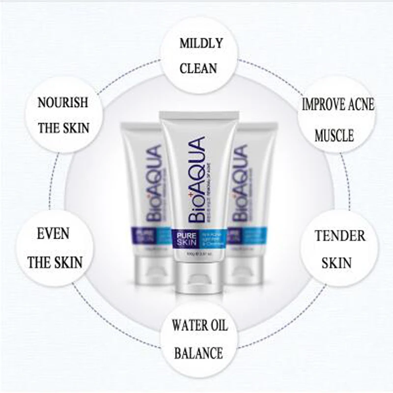 Очищающее средство для лица Bioaqua устранение акне контроль жирности глубокое