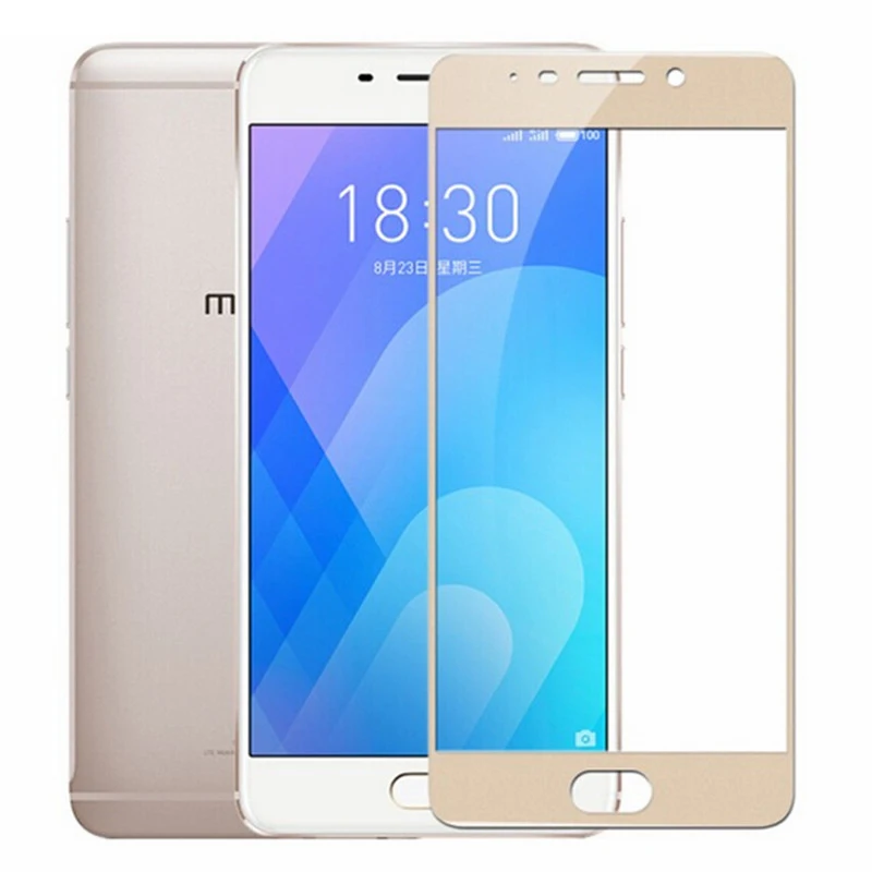 Закаленное стекло с полным покрытием для Meizu U20 золото черный белый цвет защита