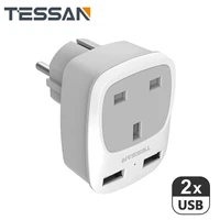 tessan england to germany adapter with 2 usb ports 2 4a 3 in 1 uk travel adapter with uk plugs type g for phone tablet