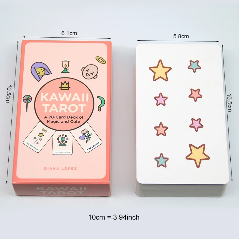 

Kawaii Tarot 78 Cards Deck of Magic and Cute Full English Oracle Card Family Party Board Game Divination Fate Tarot Card