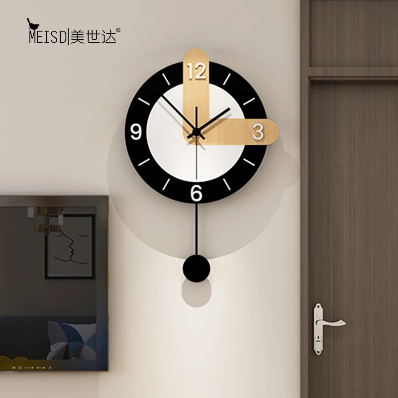 Простые бесшумные акриловые большие декоративные настенные часы маятник