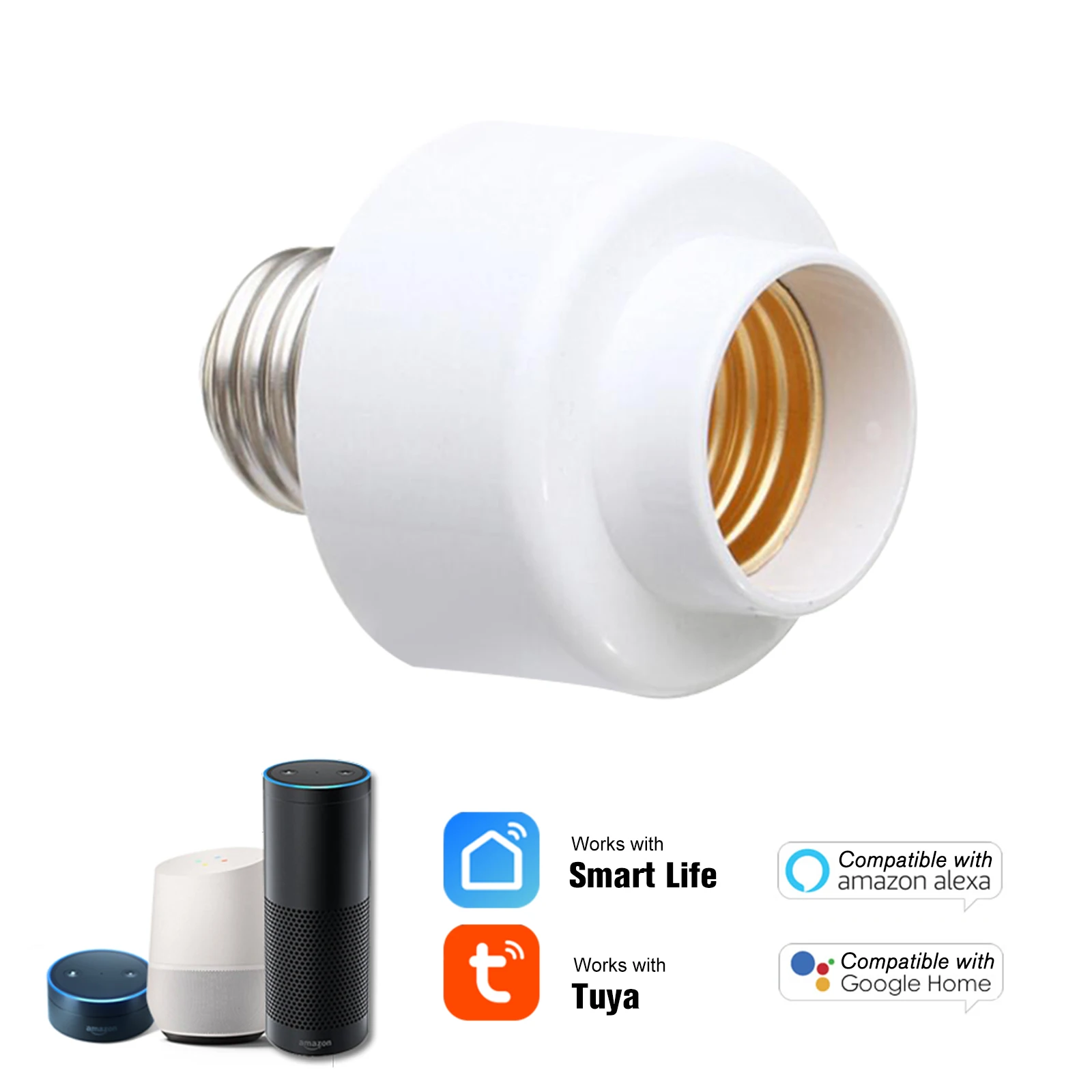 Tuya Smart Slampher WiFi умный светильник держатель лампы E27 Беспроводной светильника или