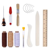 kaobuy%c2%a0professional leather craft tools kit hand sewing wax thread curved needle scissorsleathercraft accessories