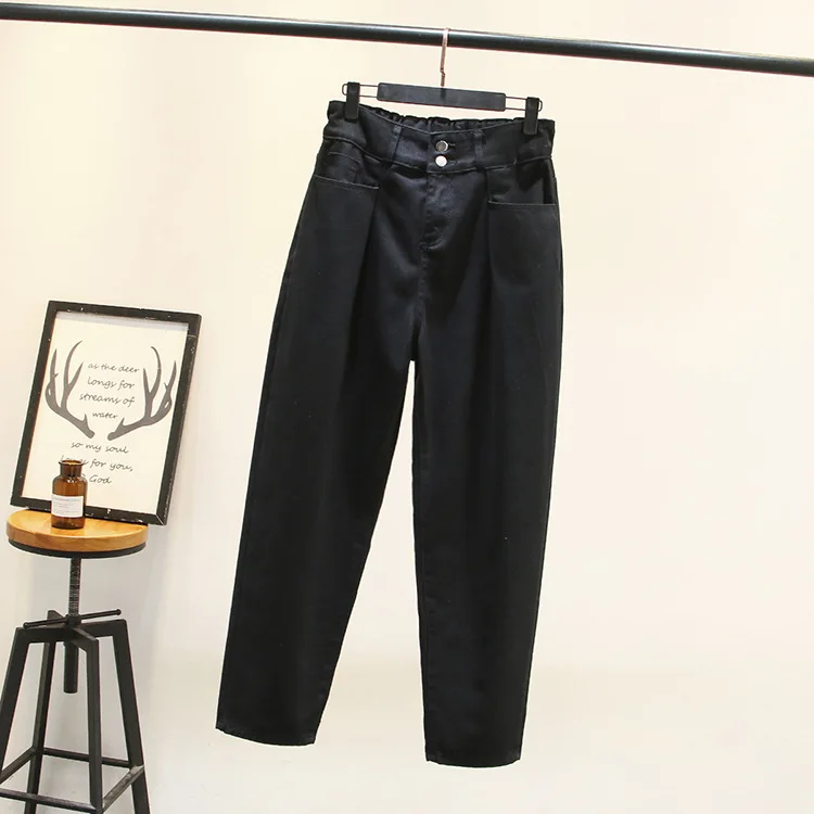 Женские весенние джинсы большого размера шаровары женские джинсовые брюки до