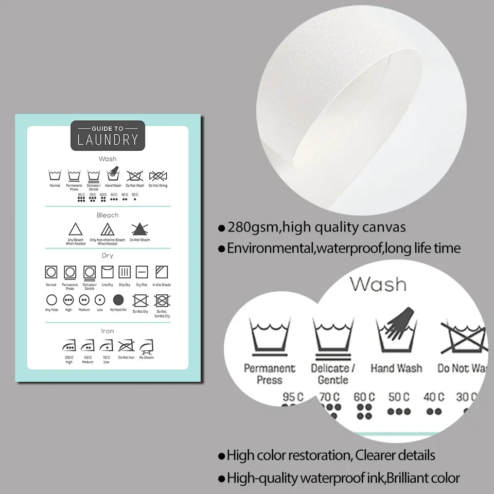 Постер для стирки в скандинавском стиле настенная Картина на холсте современные