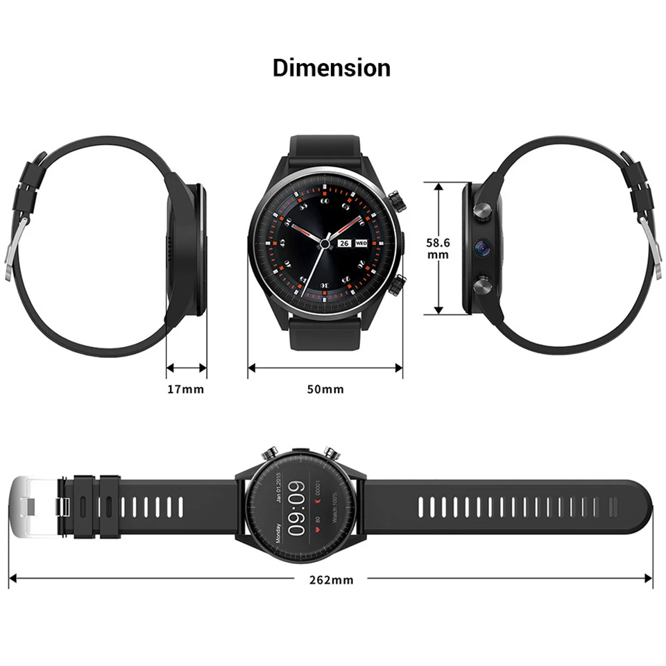 Все круглый экран mi/smart часы для мужчин 4G Smartwatch для мужчин gps Wi-Fi SIM частота сердечных сокращений водонепроницаемый шагомер 1 г бег 16 г памяти