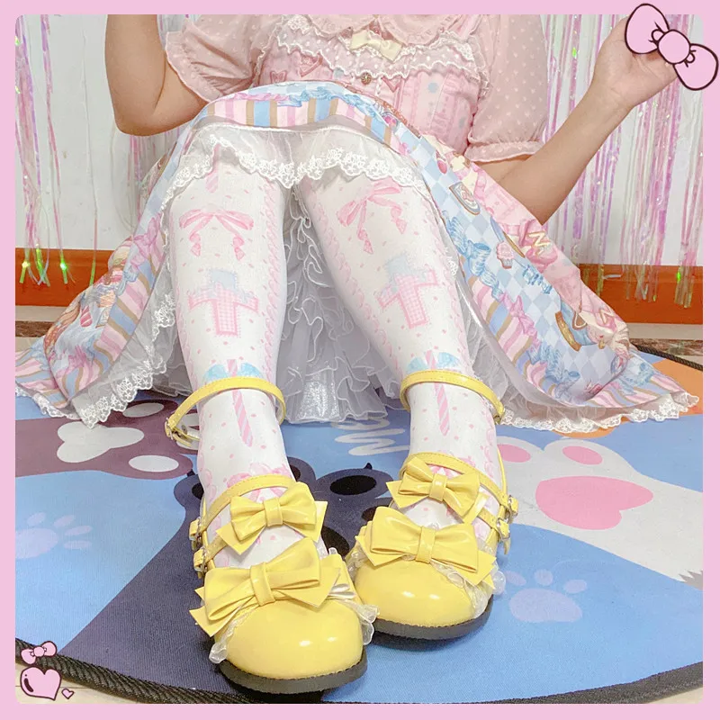 

Sweet lolita shoes tea party kawaii princess kawaii shoes vintage lace bowknot round head low heel women shoes loli cosplay cos