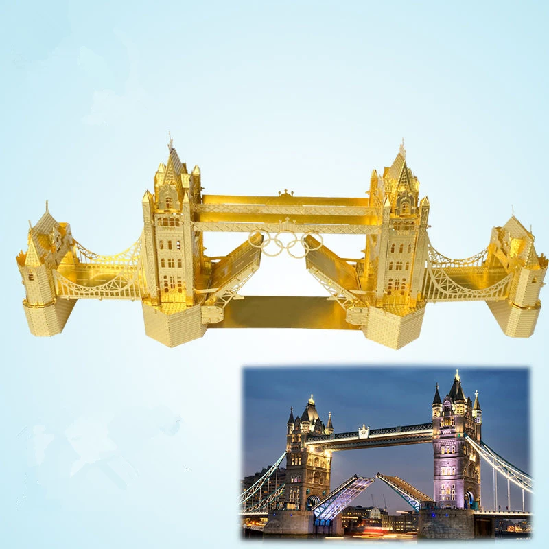 Тауэрский мост Нью 3D металлические Пазлы Логотип Олимпиады кольца вывеска