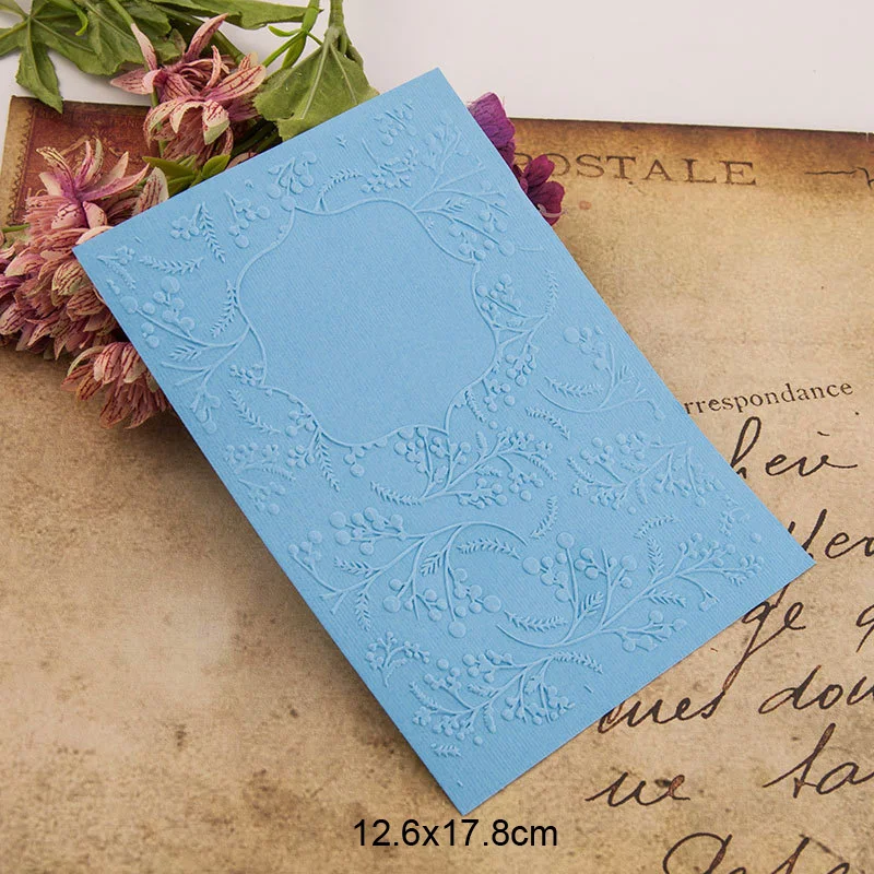 Папка с тиснением листья жемчужные бусины скрапбукинг пластиковые тисненые