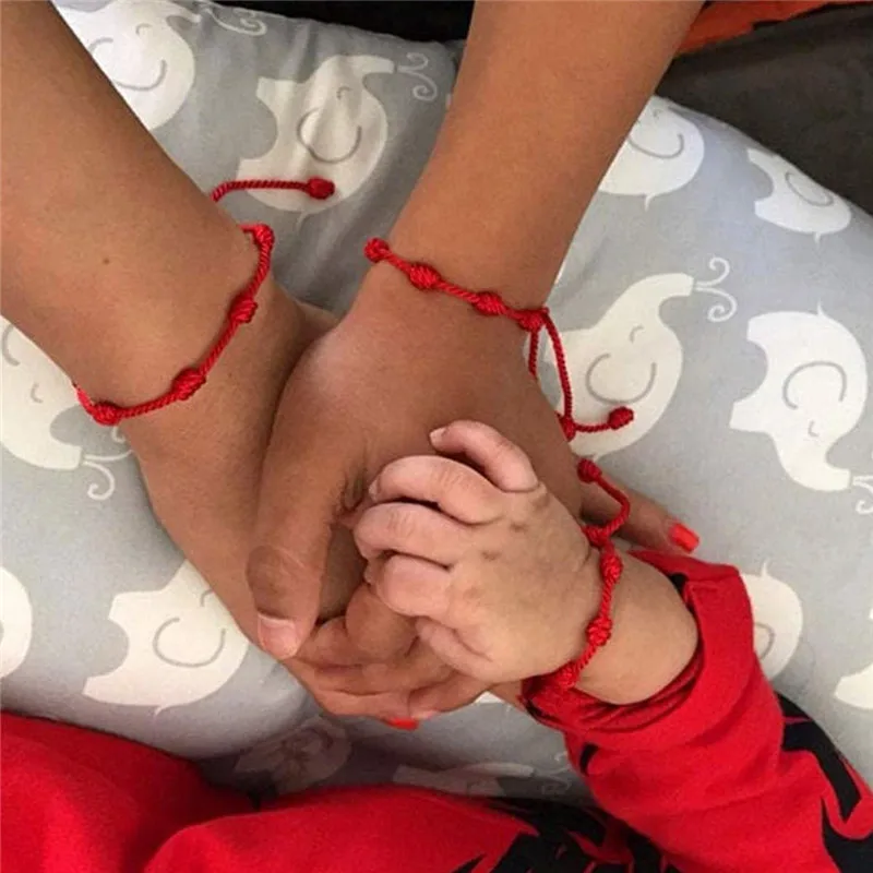 Ручной работы красный браслеты из нержавеющей стали для защиты женщин