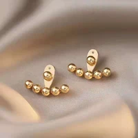 korean fashion dangle beads metal womens stud earrings for fine girls female earring club party shining jewelry set