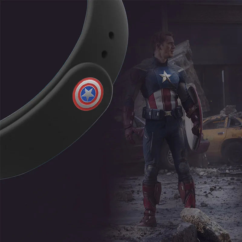 Black Captain Strap Xiaomi mi Band 4 ремешок для mi band 4/3 аксессуары браслет mi Band 3 силиконовый браслет Мстители Железный человек - Цвет: Black Captain Strap