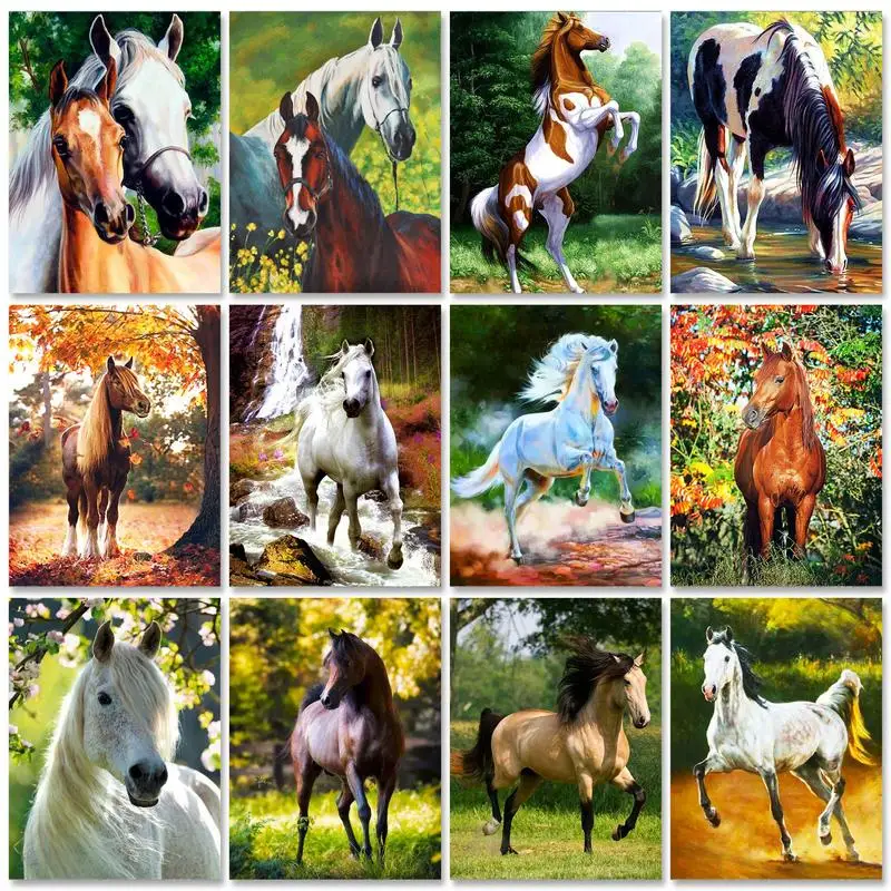

Набор для рисования по номерам на холсте "лошади", 60x75 см, картина по цифрам