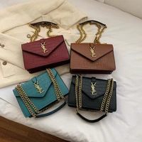 female bag 2021 spring and summer new high end sense of crocodile pattern chain one shoulder messenger bag small square bag lady
