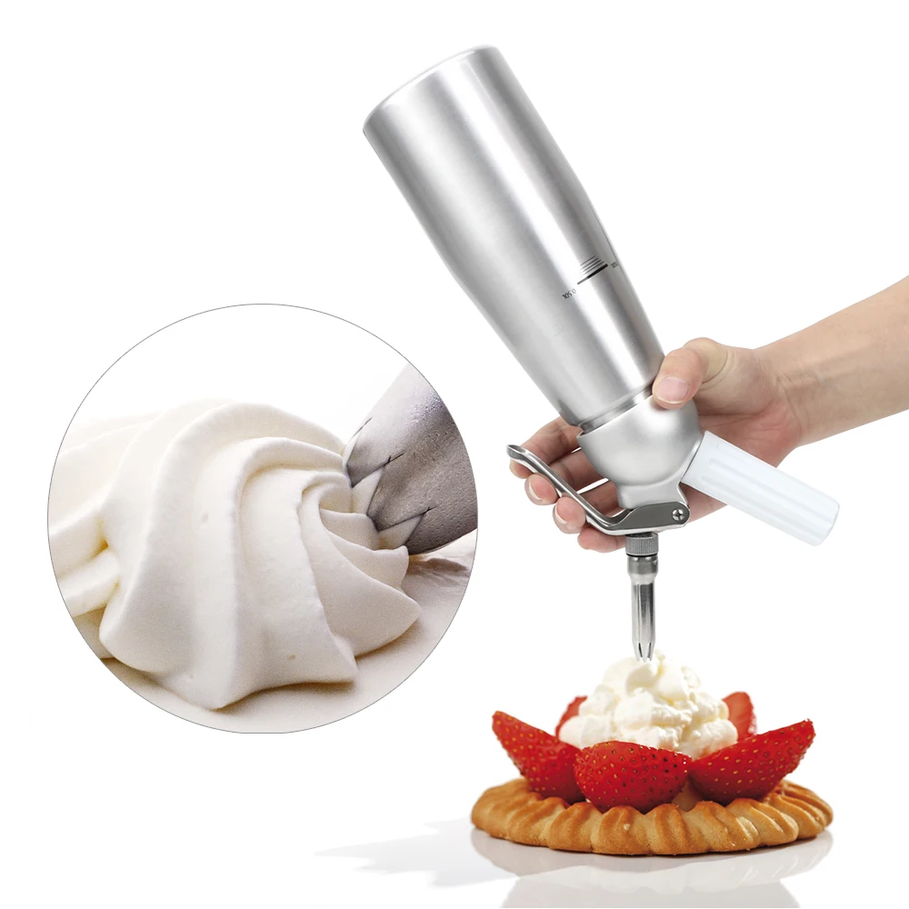 

Professional With Three Nozzles Aluminium Whipped Cream Butter Dispenser Dessert Tools 500ml 1000ml Cream Whipper