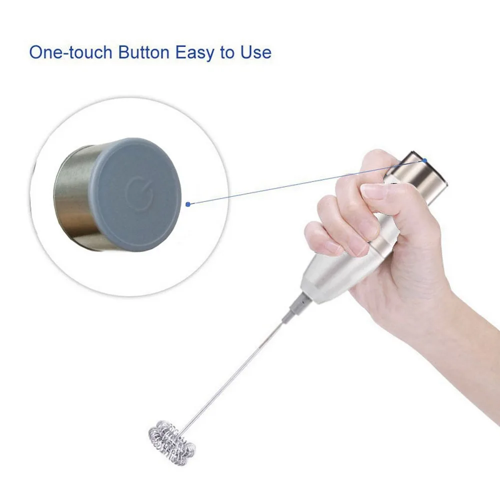 Электрический вспениватель молока из нержавеющей стали Ручной Мини Блендер с