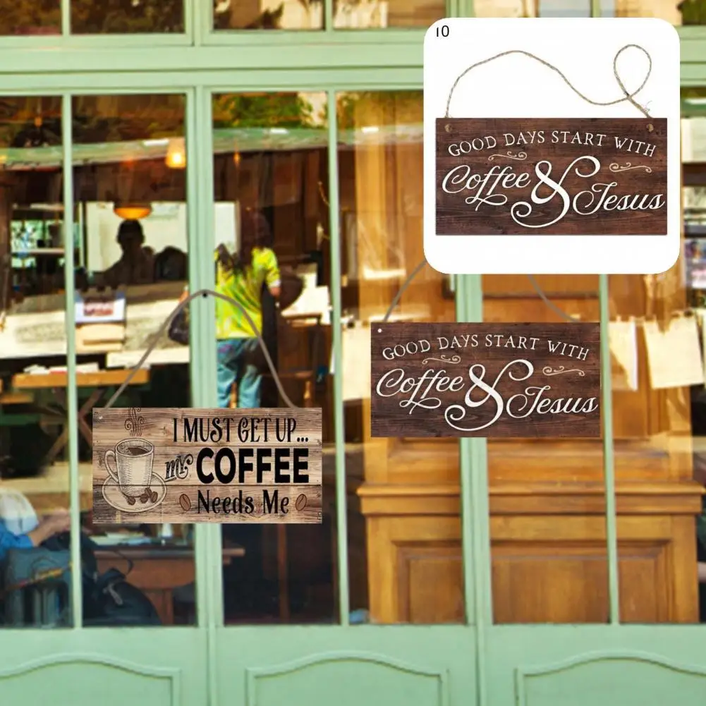 

Hanging Sign Coffee Elements Door Pendant Sign Plaque Unique Door Sign