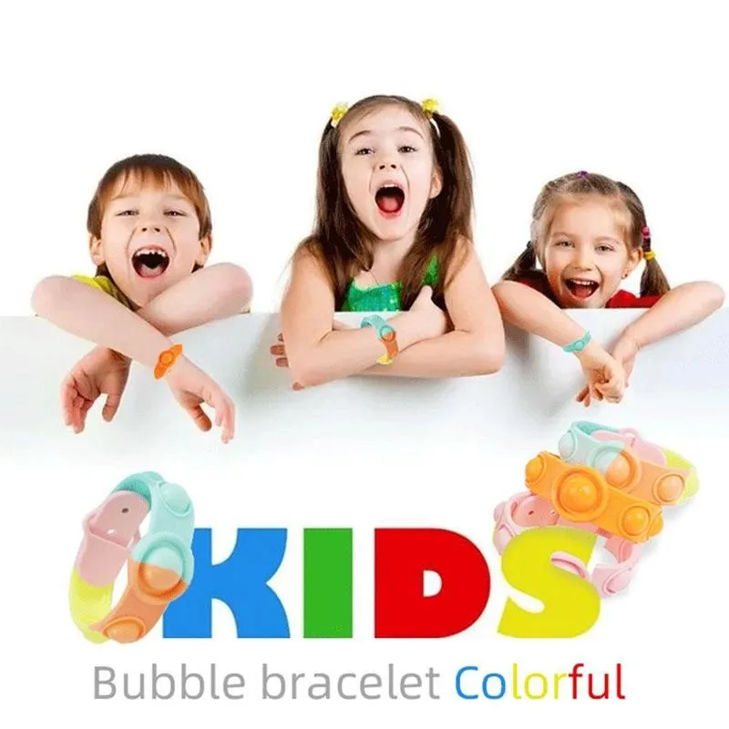 

Fidget Toys Bracelet For Adult Kid Push Bubble Fidget Sensory Toy Autism Special Needs Stress Reliever Fidget Toys Wristband